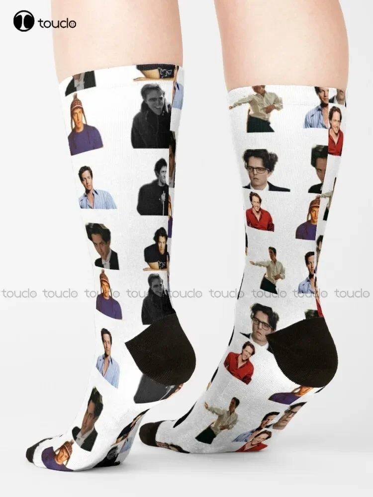 Hugh Grant Memes Sticker Pack Socks Black Baseball Socks Unisex Adult Teen Youth Socks Christmas Gift Custom Hd High Quality