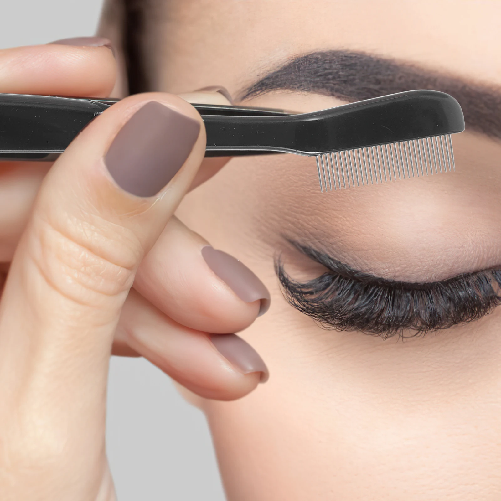 2Pcs Tragbare Wimpern Kamm Augenbraue Kamm Metall Lash Separator Werkzeug Wiederverwendbare Make-Up Pinsel Frauen Werkzeug