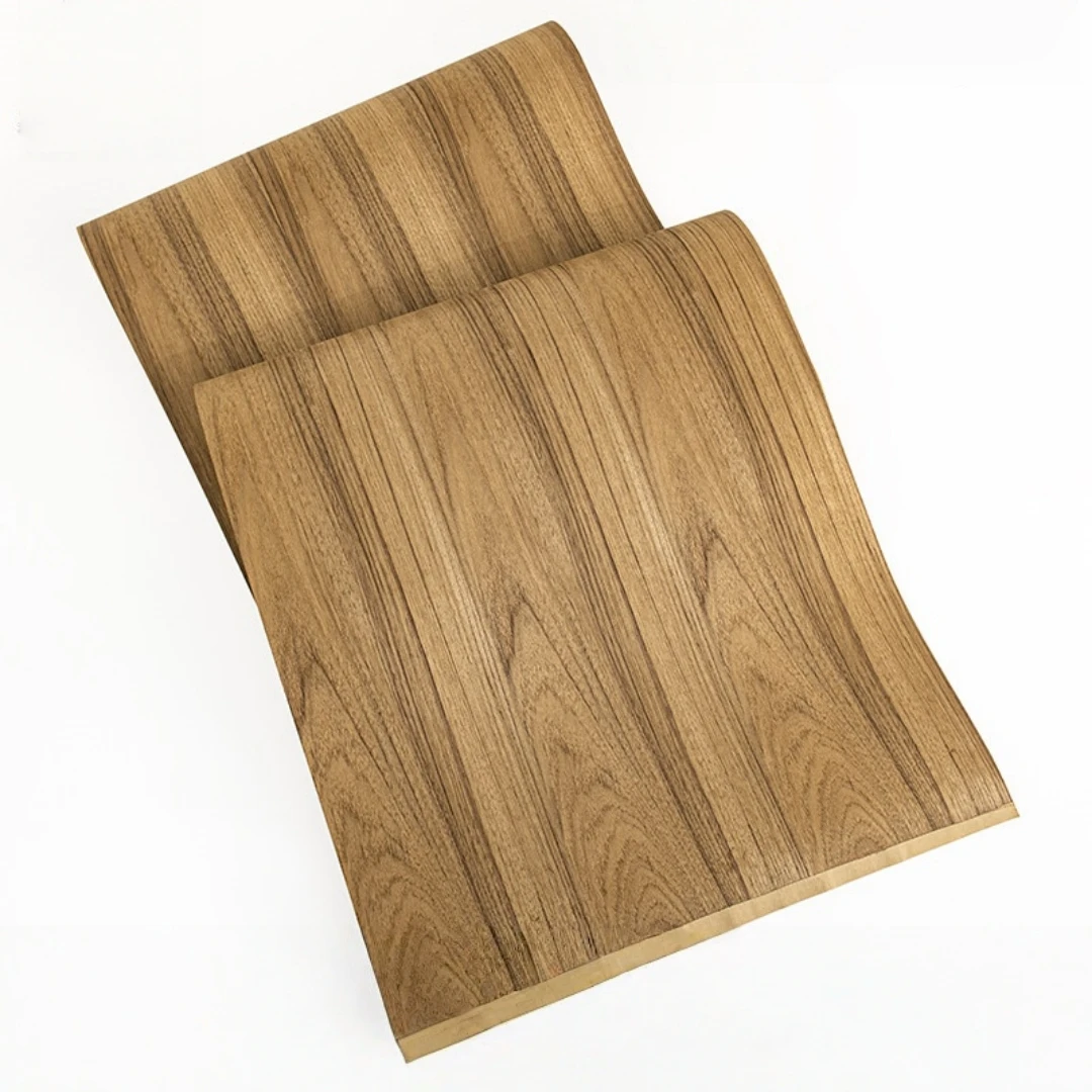 58x250cm Natural Teak Crown Wood Veneer for Furniture Handcrafted DIY Interior Decoration Panel Design