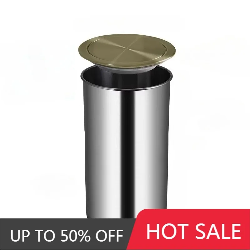 Stainless Steel Embedded Waste Bins Modern Large Capacity Kitchen Waste Bins Multifunctional Bathroom Household Cleaning Tools