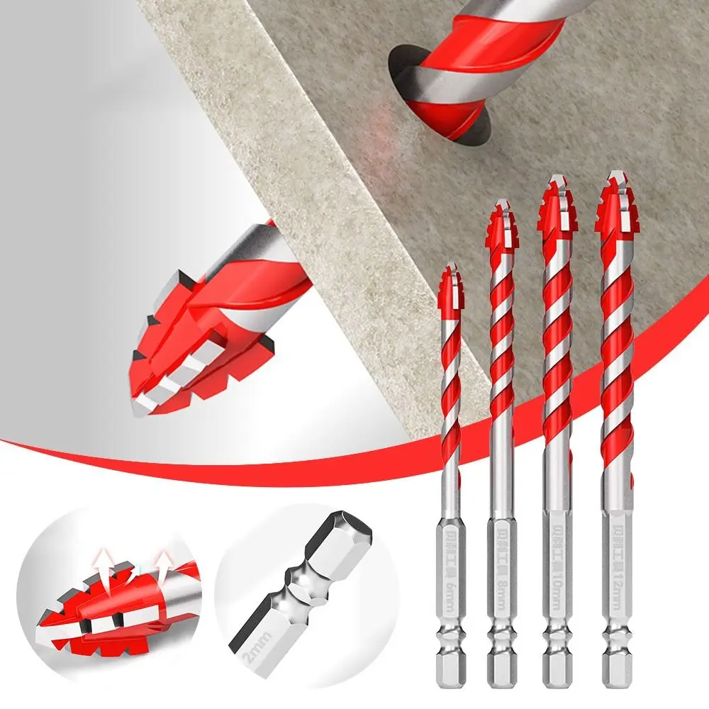 

Four-Edged Eccentric Drill Bit Skewed Head Serrated Tile Drill Bit High Hardness Concrete Drill Bit Set Drilling Tool