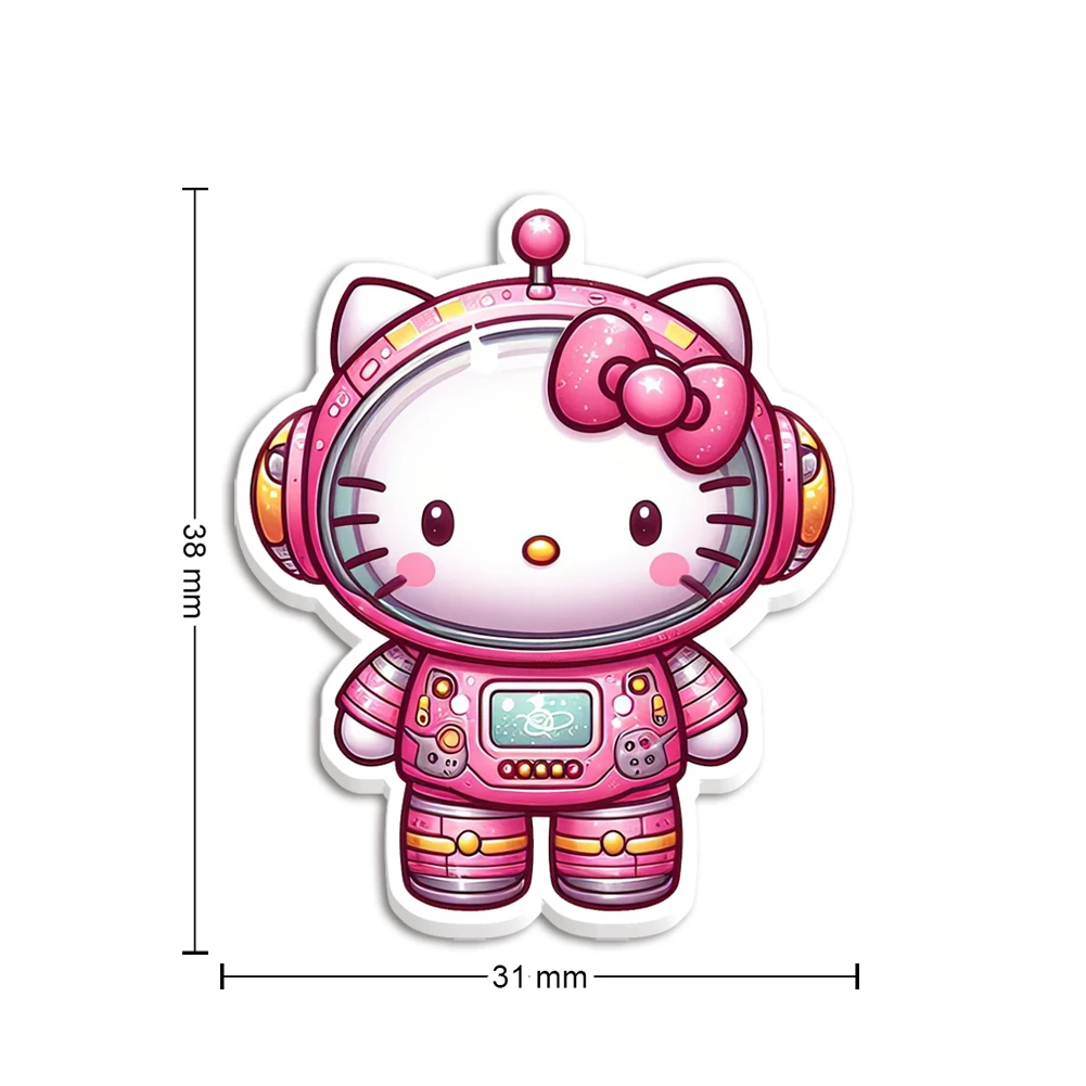 10pcs/lot Cartoon Love Hello Sanr Cat Resin Planar Transparent Glitter Acrylic Flatback for Badge Hair Bow Keychain Decoration