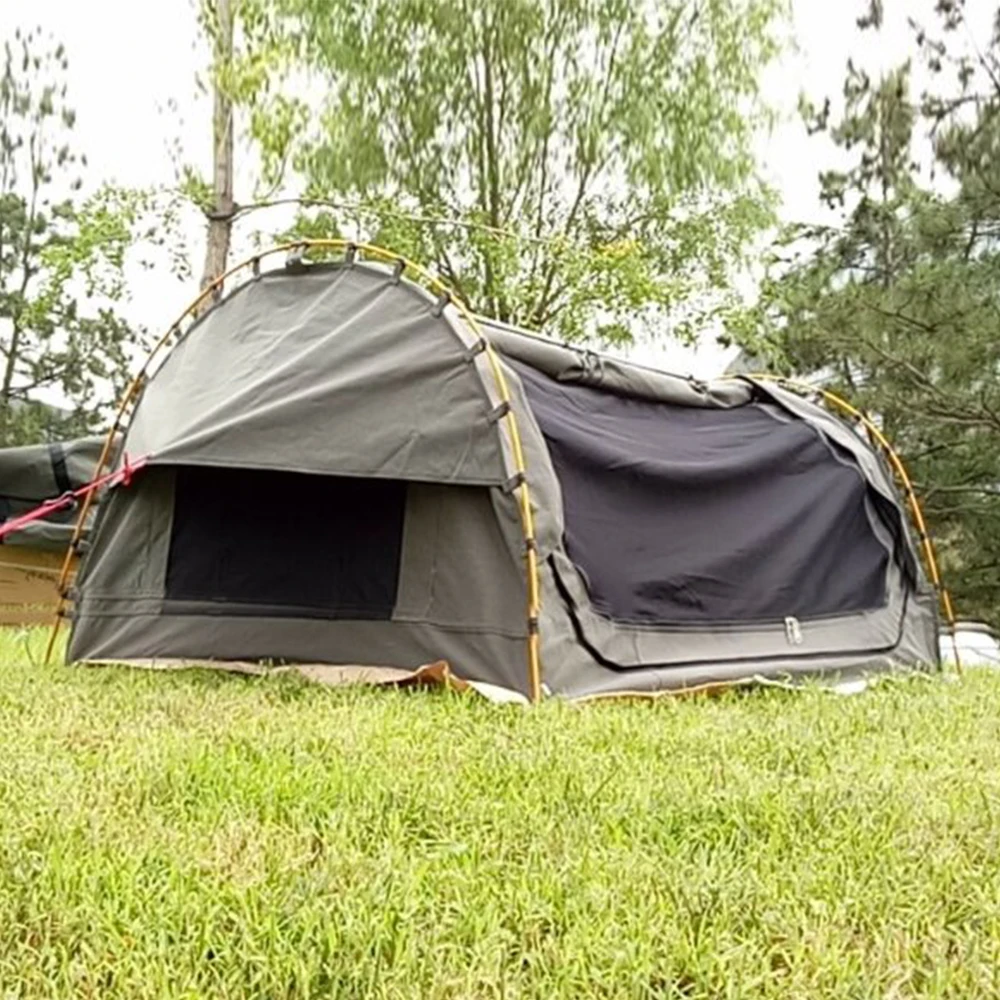 Waterproof Canvas Swag Tent New Design 2 Person Outdoor Camping Hiking Sleeping Tent
