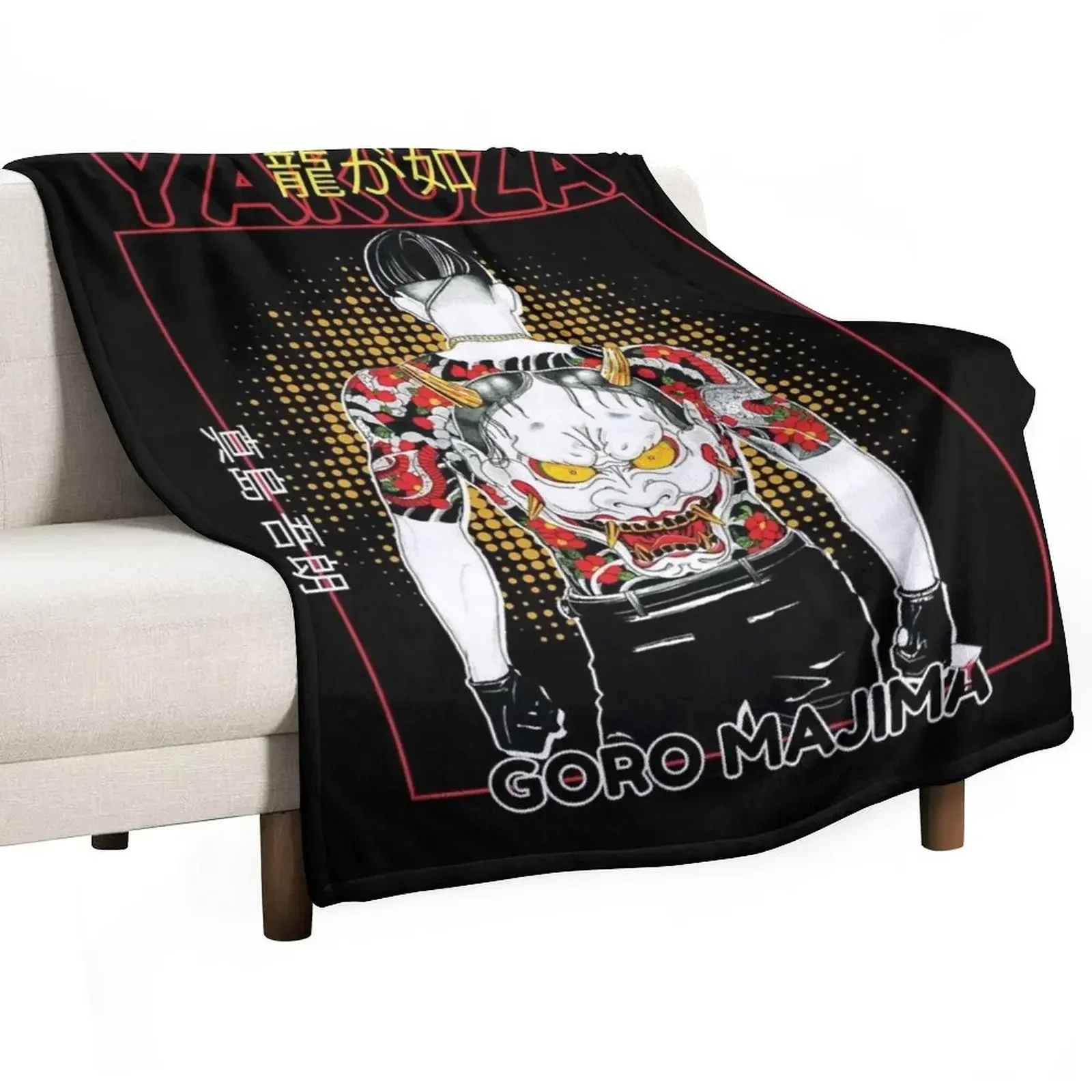 

Goro Majima Yakuza Premium T-Shirt Throw Blanket Soft Big Hairy Luxury Thicken warm for winter Blankets