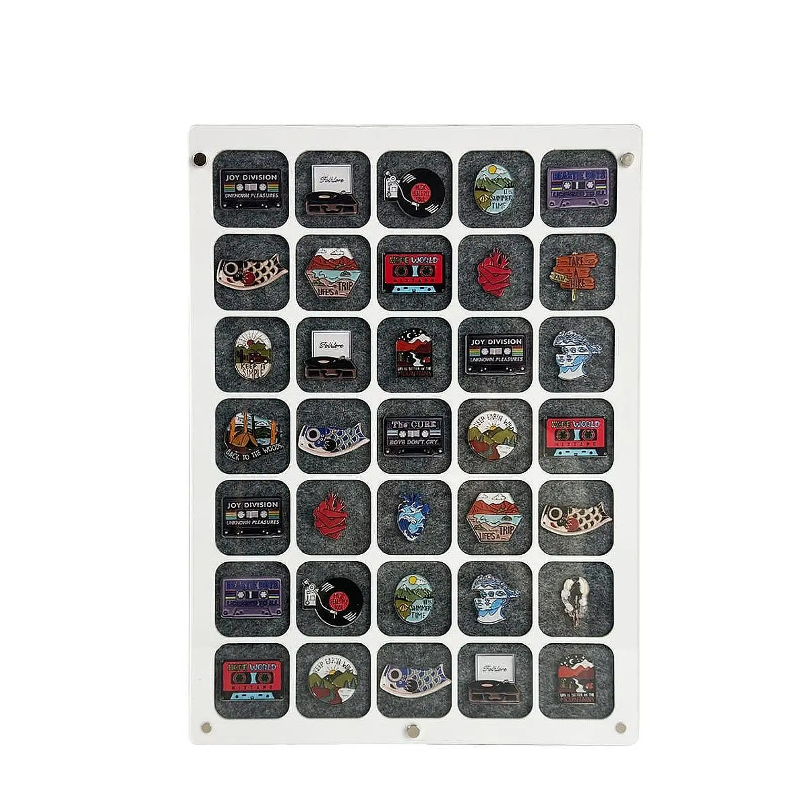 

Pin Display Organizer Table Top/Wall Protection Holder Board for Pin Enthusiast Cufflinks Enamel Pins Badges Insignia Ribbons