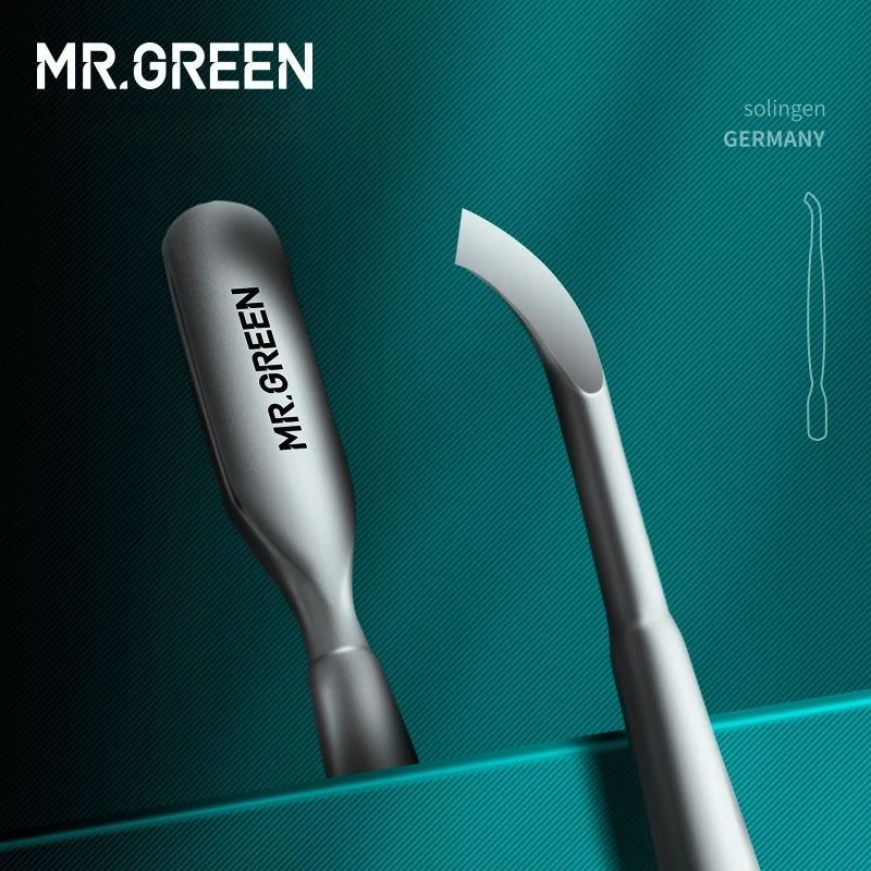 MR.GREEN Cuticle Pusher Double Ended Nail Polish Remover Manicure Pusher Tool Nail Dirt Cleaner Stainless Steel Dead Skin Pusher