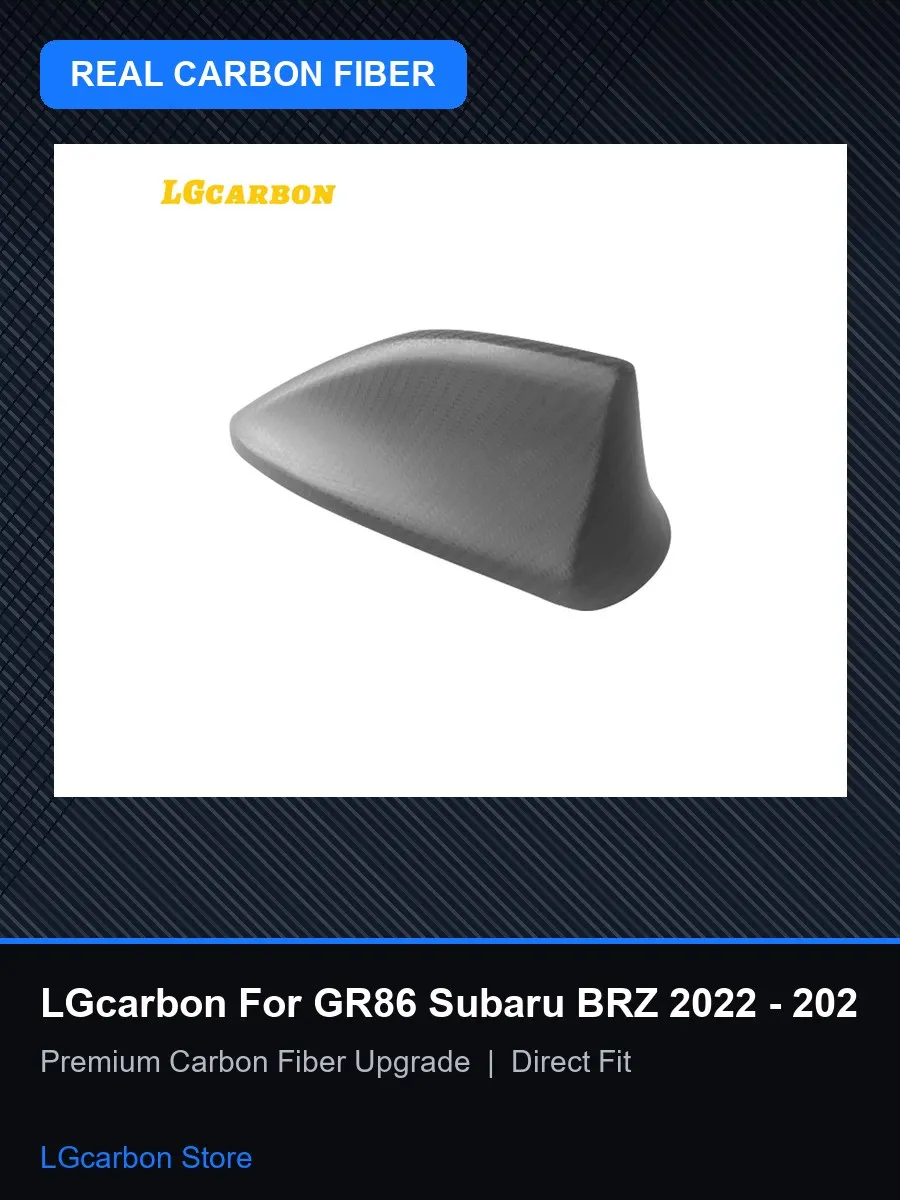 lgcarbon製、本物のカーボンファイバーを使用したマット仕上げのアンテナカバー。gr86、スバルbrz（2022-2023年式）に直接取り付け可能な交換用パーツ。