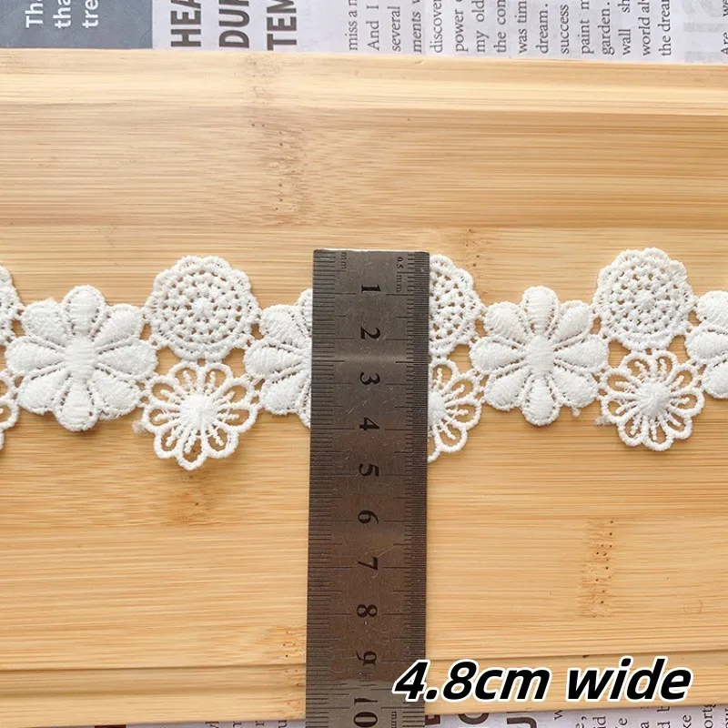 Promotion Exquisite White Water Soluble Embroidery Lace DIY Wedding Dress Headwear Clothing Pocket Edge Skirt Sewing Accessories