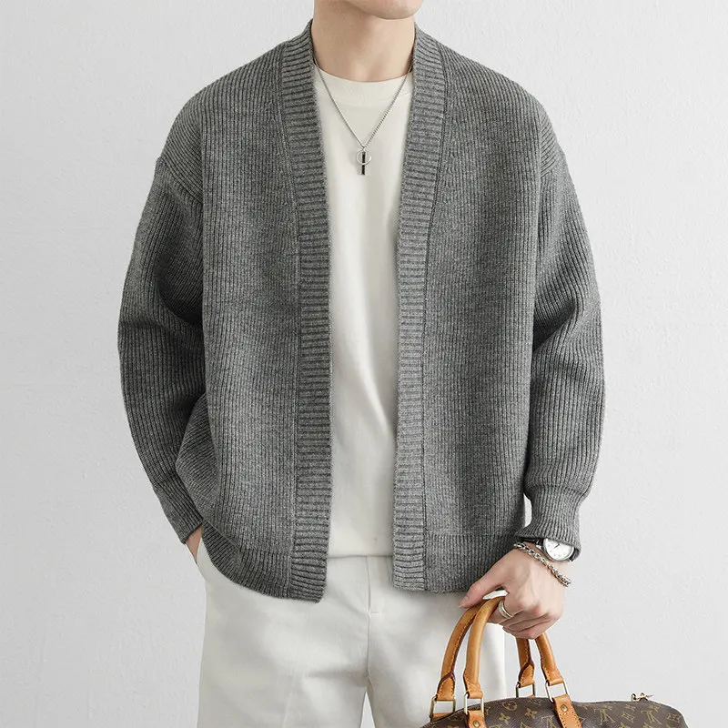 

Men's Knitted Open Cardigan Jaet V-Ne Loose Casual mat Sle Spring Autumn Comfortable Breathable Long Sve
