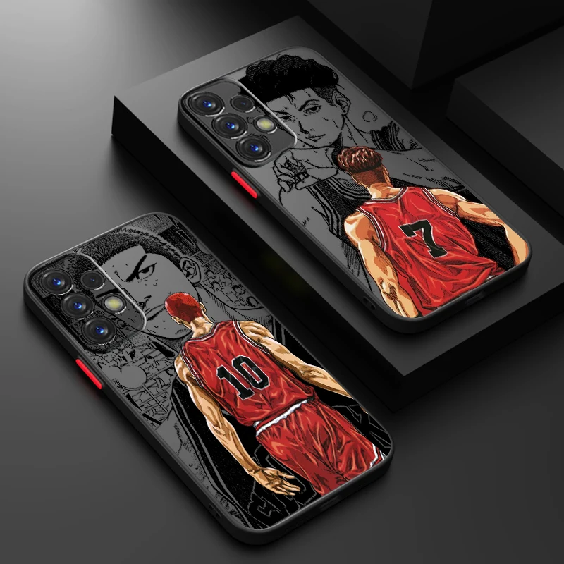 Sakuragi Hanamichi Slam Dunk Frosted Translucent For Samsung Galaxy S24 S23 S22 S21 S20 FE S10 S9 S8 Plus Ultra Pro 5G Funda