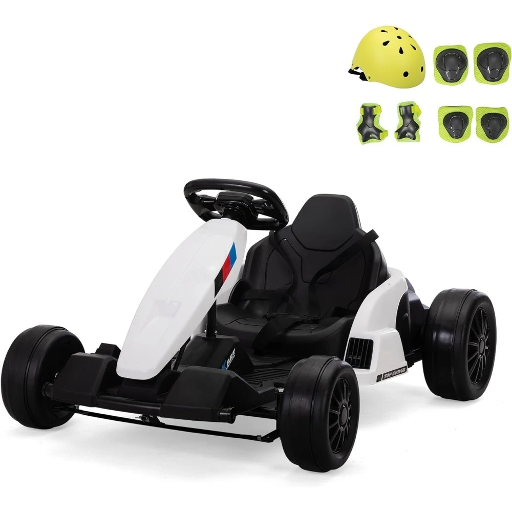 

24V Electric Drifting Go Kart,7Ah Battery Powered Electric Car Ride on, Electric Ride On/Safety Belt,Music,Horn,85W*2 Motor