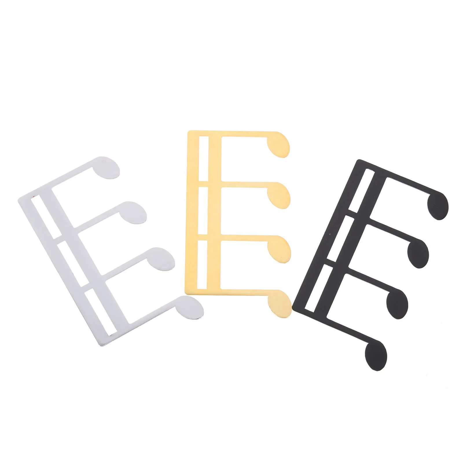 

3pcs Music Book Clips Durable Iron Creative Music Note Shaped Sheet Holders Portable Page Clamp For Piano Score Books Practical