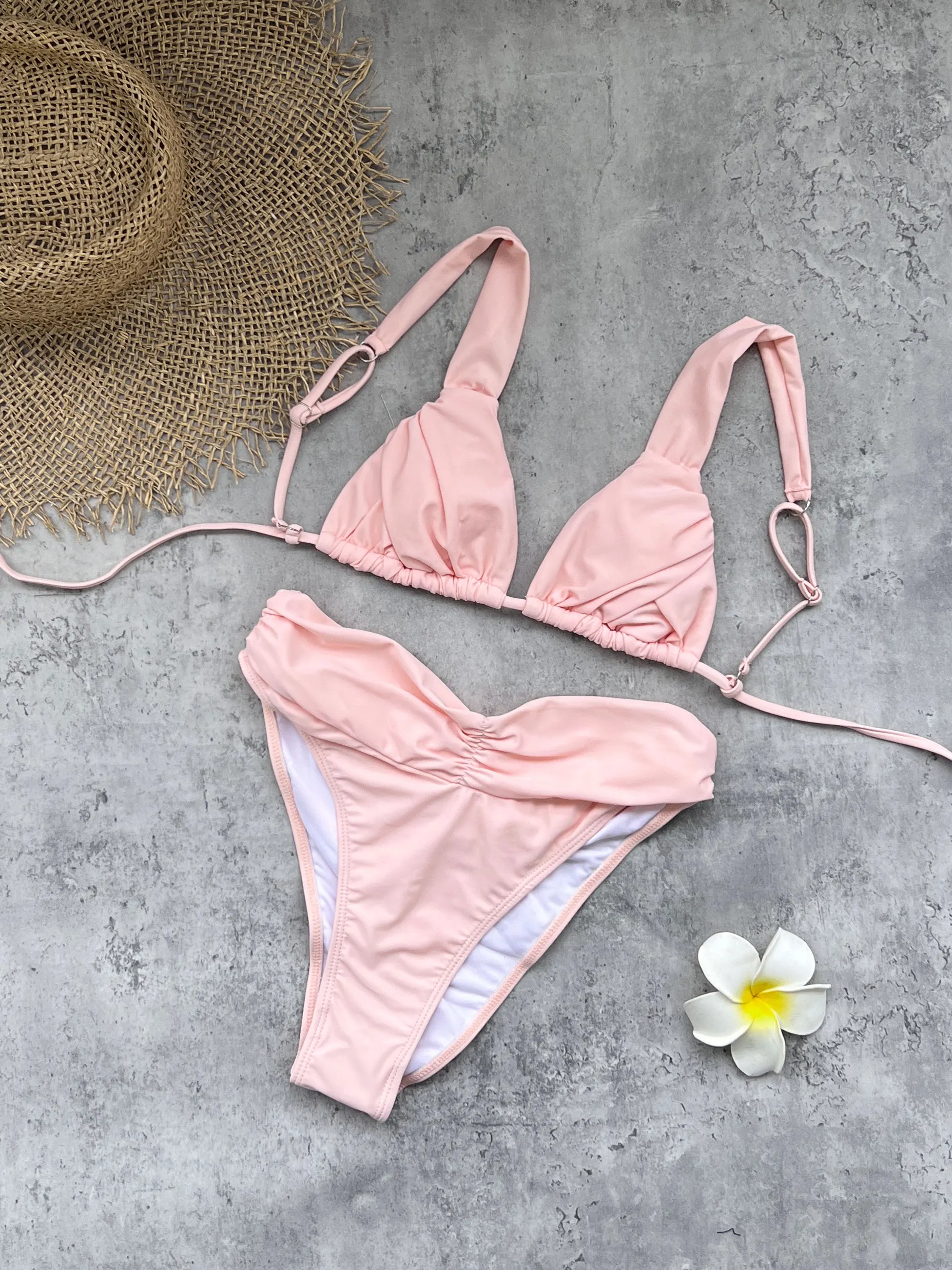 Fashion Adjustable Triangle Bikini Women's Swimwear Luxury Lady Wide Straps Biquini Bathing Suit Mujer Summer Beachwear Swimsuit