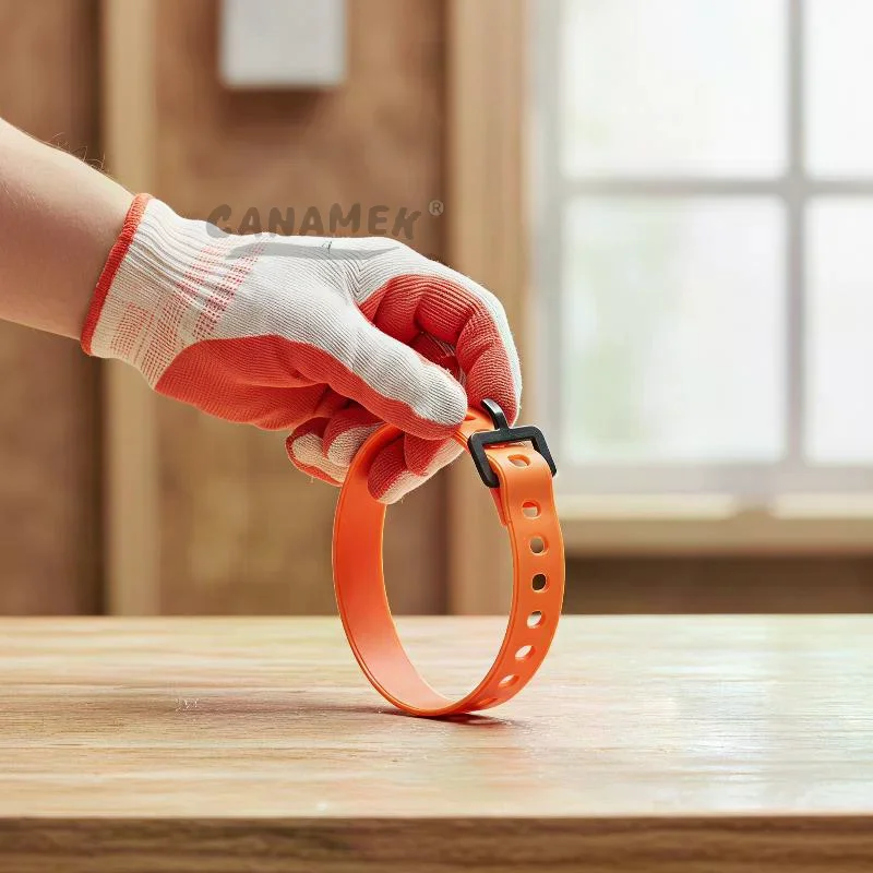 Heavy Duty Rubber Tension Strap with Belt Buckle Adjustable Reusable Luggage Bundling Strap for Moving Box Fastening