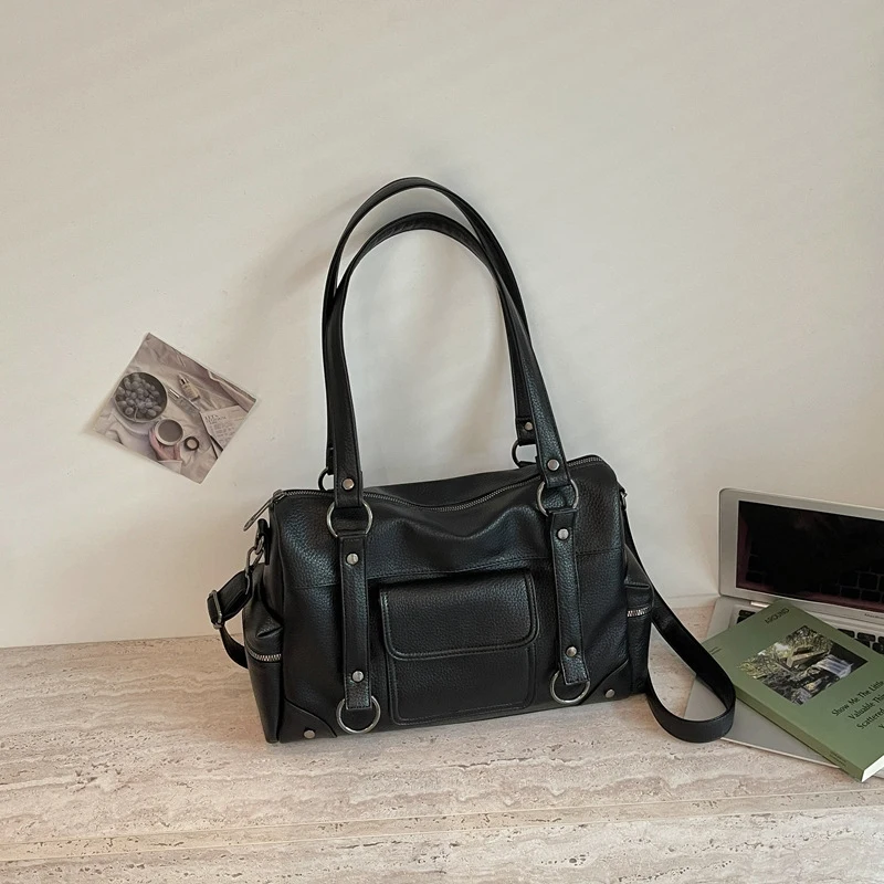 Umhängetasche mit mehreren Taschen, Damen-Einkaufstasche mit großem Fassungsvermögen, lässige Vintage-Tragetasche, leichte, vielseitige Einkaufshandtasche für den Arbeitsweg – Detail 10