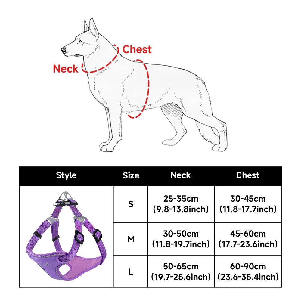 Pet Dog Harness No-pull  Adjustable Reflective Chest Strap Safety Harness Vest For Small Medium Dogs