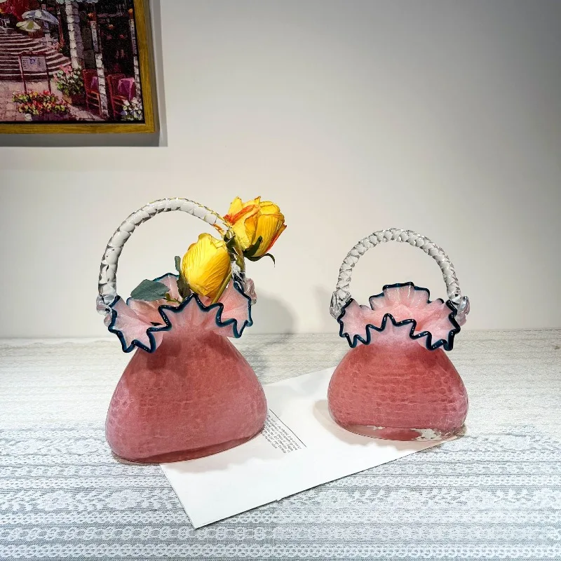 Luxury-Sleek Handmade Glass Vases Exquisite Home Decorative Flower Arrangement Containers High-End Decorative Items