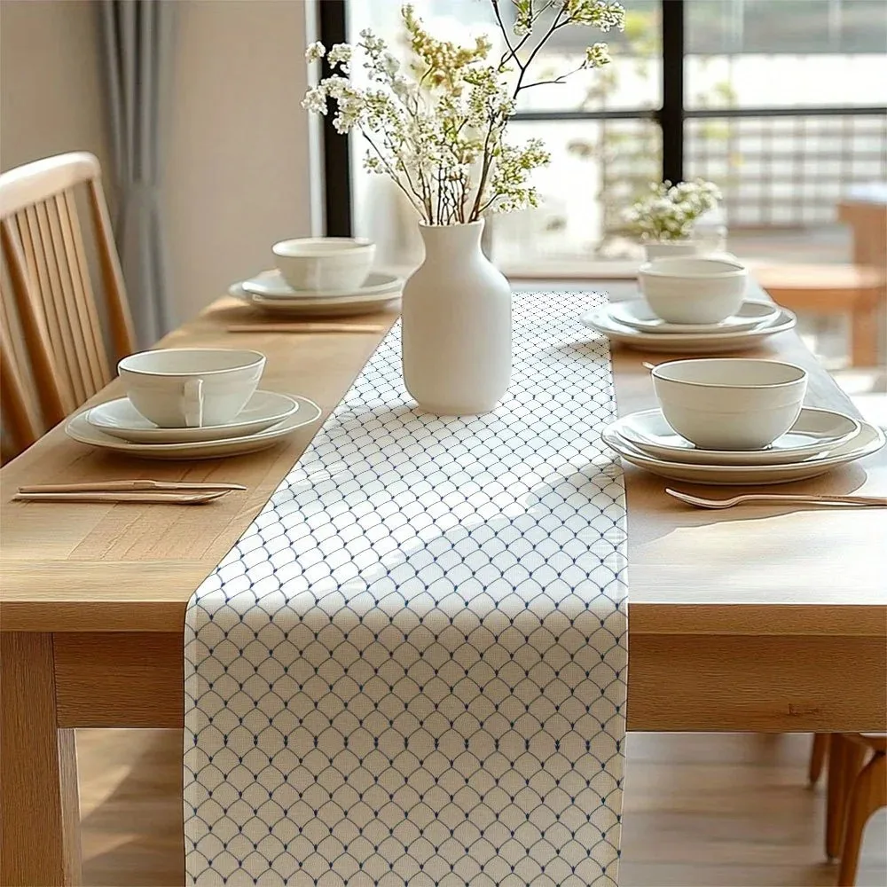 VIKAMA Japanese-Style Simple Design Table Runner, Dirt-Proof & Washable. For Dining Room, Party Gatherings Home Decor Tablecloth