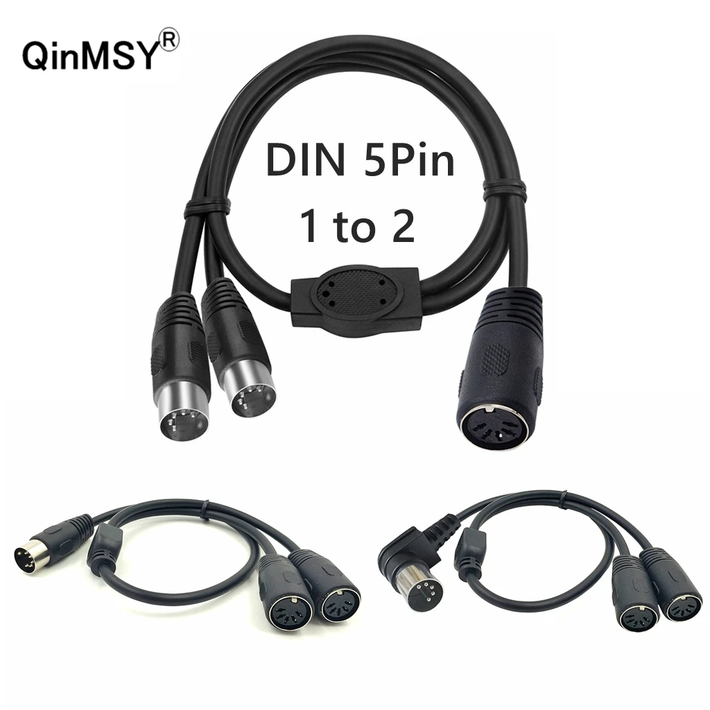 MIDI DIN 5Pin Splitter Y Adapter MIDI 5 Pin Male to Dual 2 X DIN-5 Female Extension Audio MIDI Keyboard Synthesizer Electric