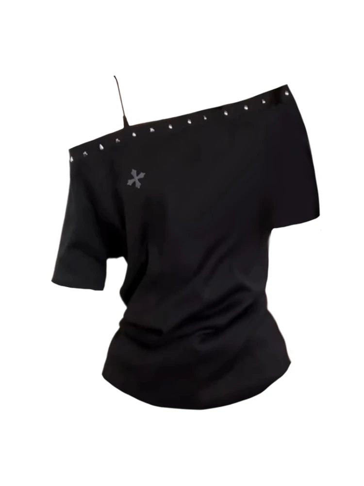 plus Size Slimming ort Sve T-irt Women's American Sle Sexy Drill Lemon Pure Desire oulder T-irt Summer Commute S...