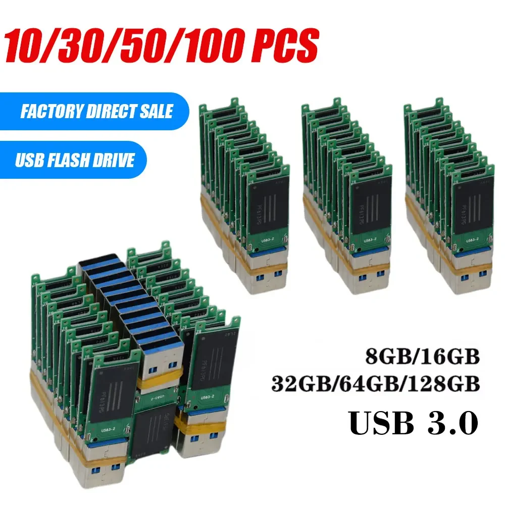 Wholesale Chip USB 3.0 Flash Memory 4GB 8GB 16GB 32GB 64GB 128G USB U Disk Semi-finished PCB Plate Pendrive Free Delivery