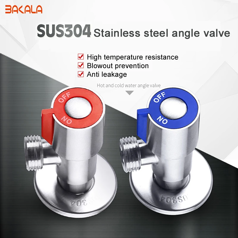 SUS 304 Stainless Steel Kitchen Bathroom Accessories Angle Valve for Toilet / Sink / Basin / Water Heater Angle Valves