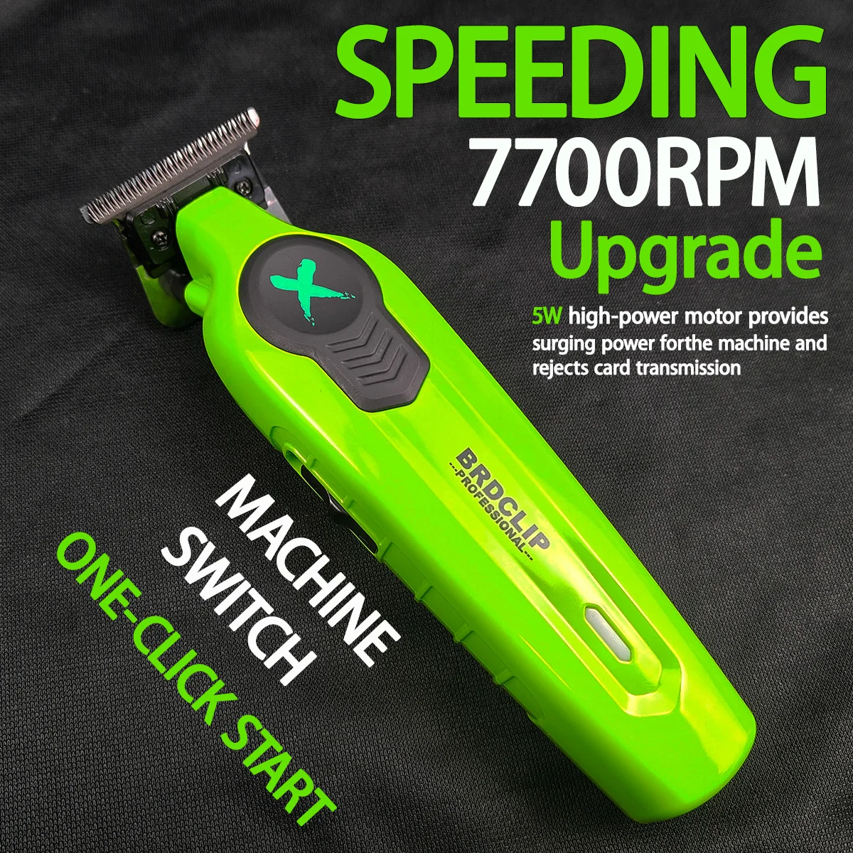 BRDCLIP 2PC FA1T 808 Professional Green Hair clipper Hair Trimmer 7800RPM Barber Machine Electric Clipper with Charger Stand