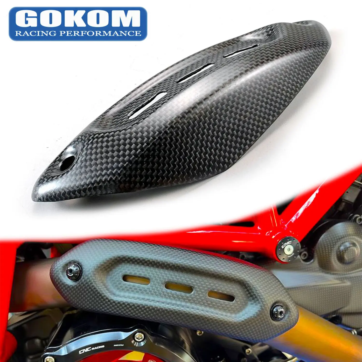 

Gokom Racing Motorcycle Parts heat guard carbon fiber for Ducati Hypermotard 950 2018-2023