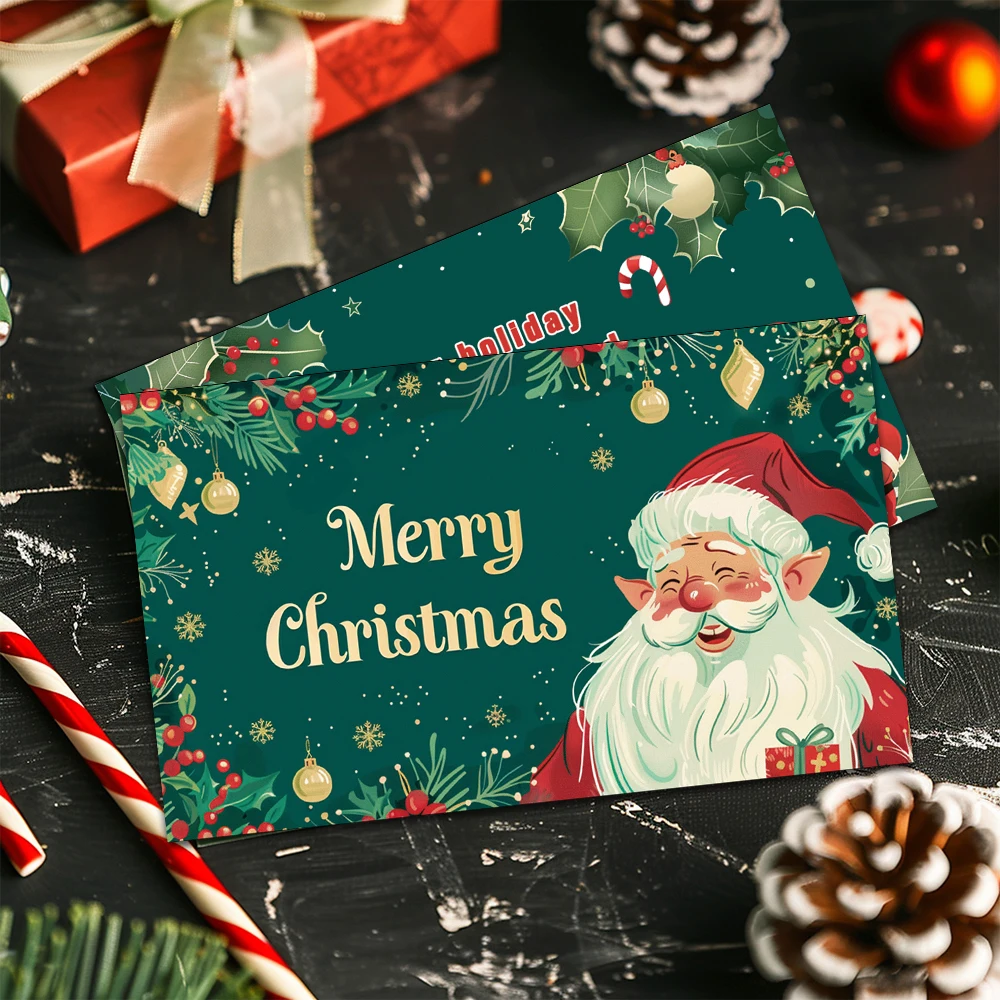 مجموعة بطاقات ملاحظات فارغة مكونة من 24 قطعة، بطاقة خدش سعيدة لعيد الميلاد الأخضر، بطاقة خدش مفاجئة للعطلات لعام 2026، زينة للحفلات، بطاقات هدايا ذاتية الصنع