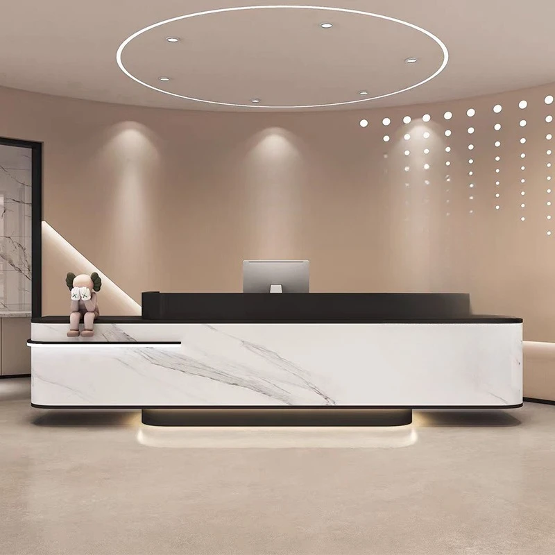 Modern and simple company front desk, hotel clubhouse welcome clothing store