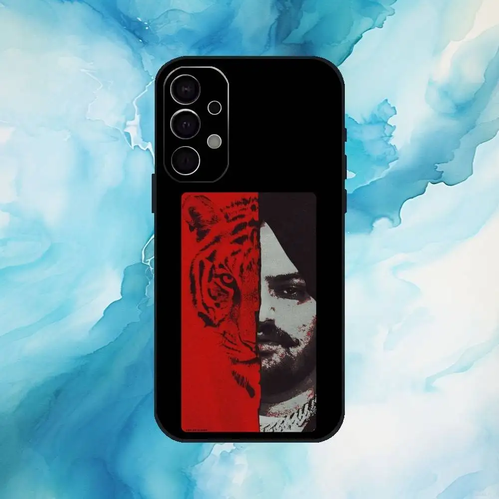 حافظة لهاتف مغني الراب S-Sidhu Moose Wala لهاتف سامسونج S25، S24، S21، S22، S23، S30، Ultra، S20، Plus، Fe، Lite، Note، 10,9,5G غطاء أسود