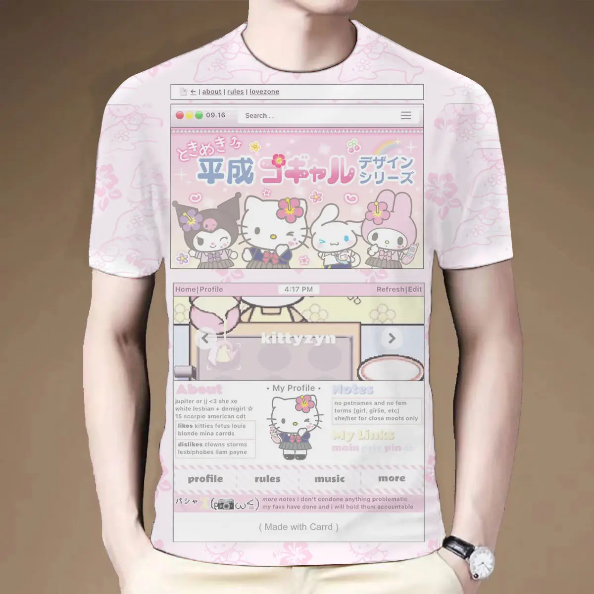 

Лето 2025 г., молодежная футболка с короткими рукавами и 3D принтом HELLO KITTY, универсальная повседневная одежда, новая модель