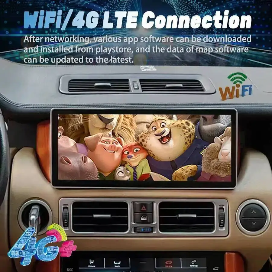 12.3inch Android 15 Stereo Carplay For Land Range Rover V8 L322 2002-2012 Car Radio Multimedia Video Player GPS Navigation HU