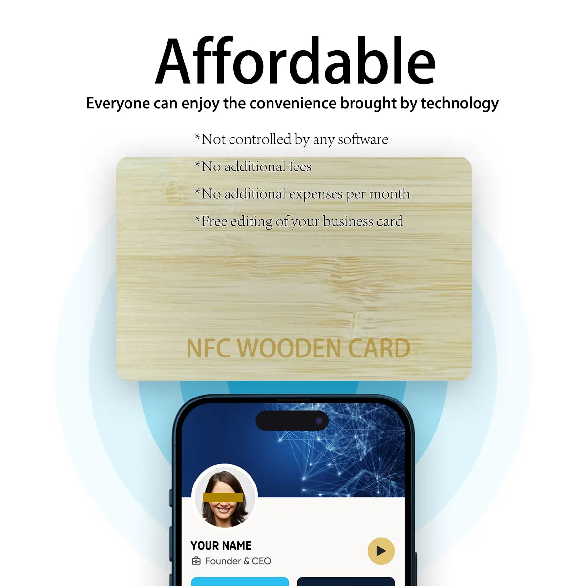 Customize your wooden NFC digital business card