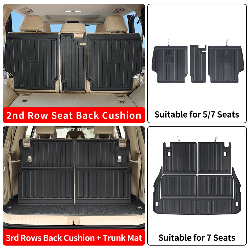 For Toyota Land Cruiser LC300 300 J300 2021-2026 Seat Back Cushion Trunk Mat Non Slip Waterproof Durable Interior Accessories ﻿