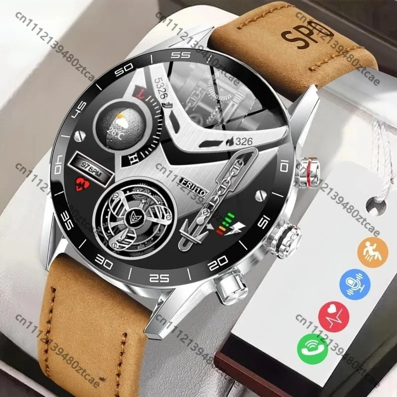 Fashion Business Smart Wristwatch, Men Sports Fitness Watch Heart Rate Sleep Health Monitoring Bluetooth Connected Device