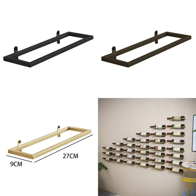 Iron Wall Mounted Wine Glass and Bottle Holder Rack for Red Wine Storage Display Home Bar Kitchen Decor