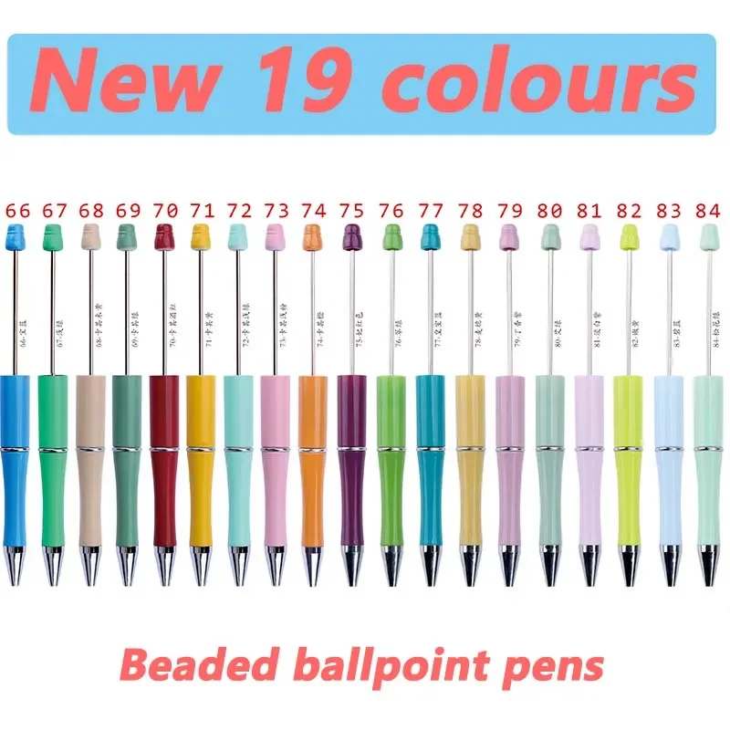 100Pcs Newest  ColourMixed Colour Plastic Beadable Pen Gift Ball Pen Kidsparty Personalized Gift Wedding Gift for Guest