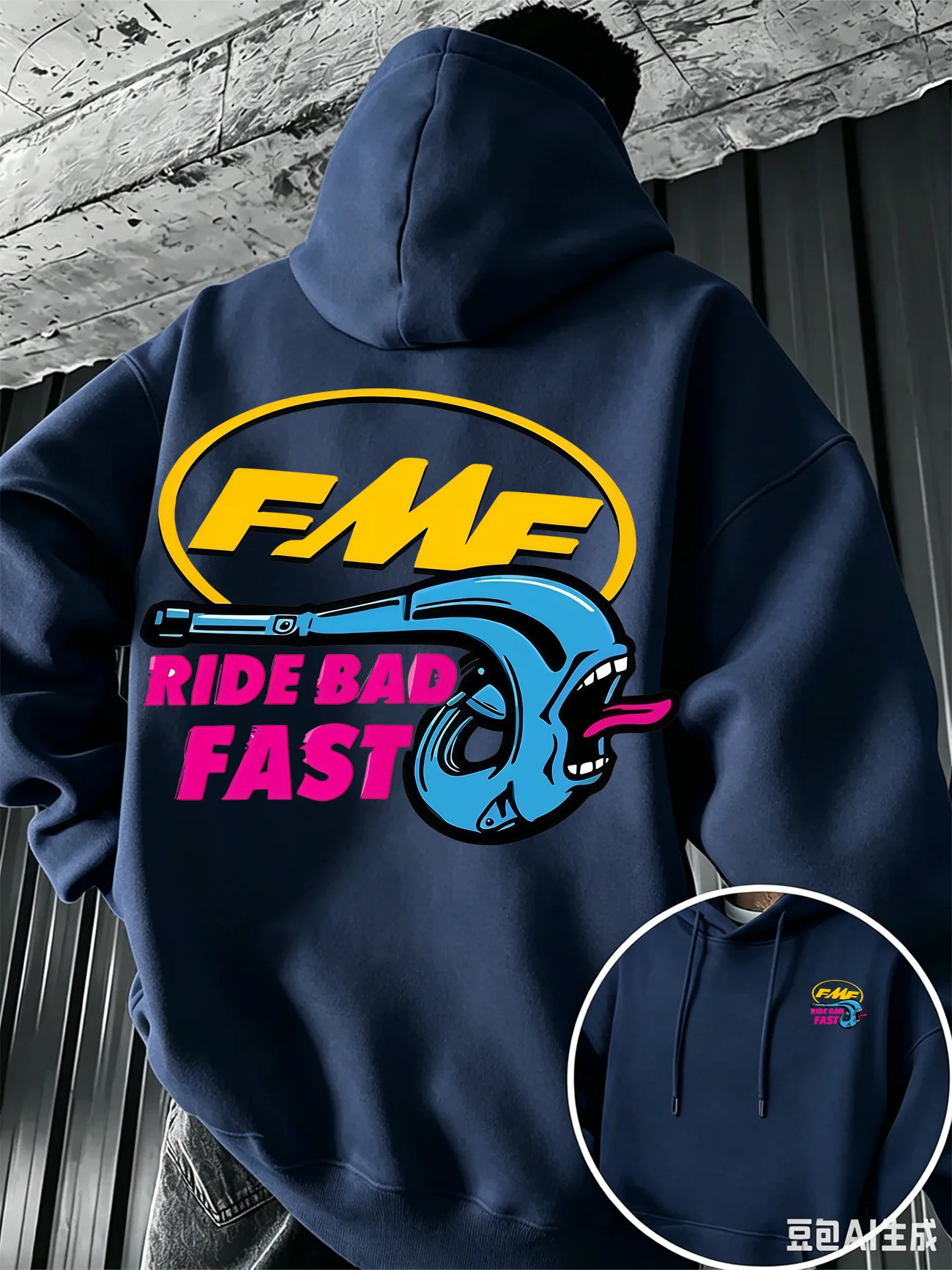 Unisex Dirt Bike Racing Hoodie mit doppelseitigem Aufdruck, Motocross-Auspuff-Grafik, lässiger, lockerer Schnitt, langärmelig, Streetwear-Sweatshirt-Oberteil – Detail 15