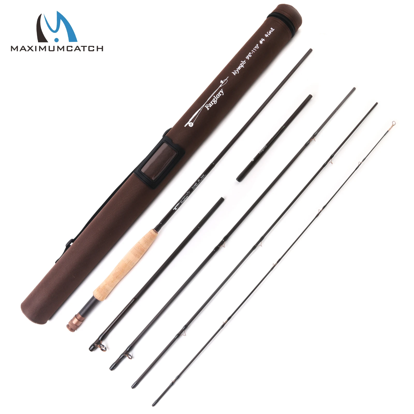 MAXCATCH Farglory 4in1/2in1 Nymph Fly Fishing Rod Carbon Ultra-Light Portable Trout Rod Ext. Section Hard Tube 9ft-11ft 4-6Sec