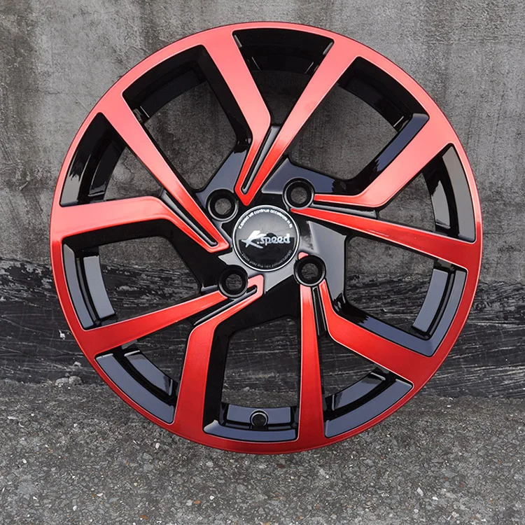 Wholesale popular promotions cheap red 14 inch alloy wheel rims with 4 holes