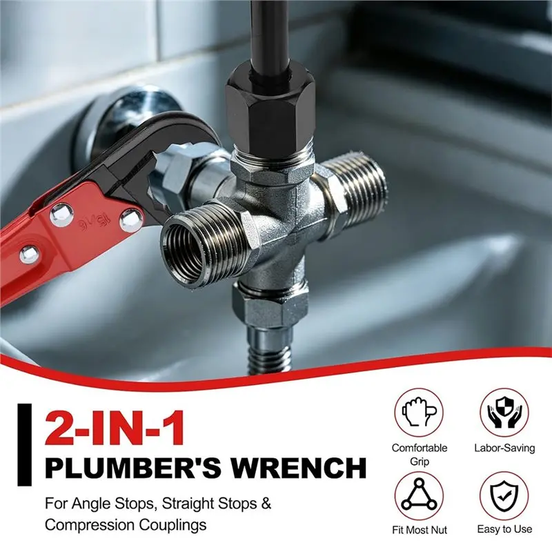 2026 Hot Style Quick Repair Plumbing Tools Kit Featuring Angle Stop Wrench& 1/2 In Compression Sleeve Puller, Professional