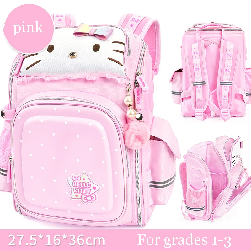 

Miniso Hello Kitty Girls Cartoon Cute Schoolbag Children Backpack Pupils Lightweight School Book Bag Students Protect Spine Gift