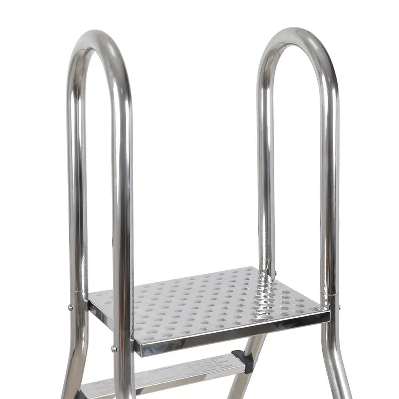 دواسة مضادة للانزلاق طبقة الصرف الصحي درابزين السلالم المتحركة على الوجهين قوس ملحقات حمام السباحة سلم 304 حمام سباحة من الفولاذ المقاوم للصدأ #3