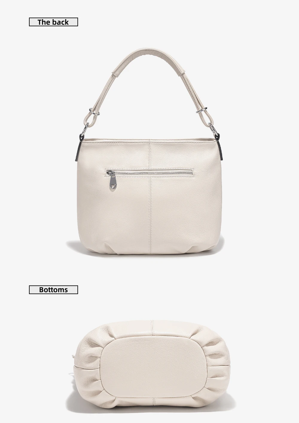 Zency Damen-Umhängetasche aus weichem Rindsleder, modische Lederhandtasche, Umhängetasche, Schulranzen für den Pendelverkehr, bezaubernde Hobos – Detail 10