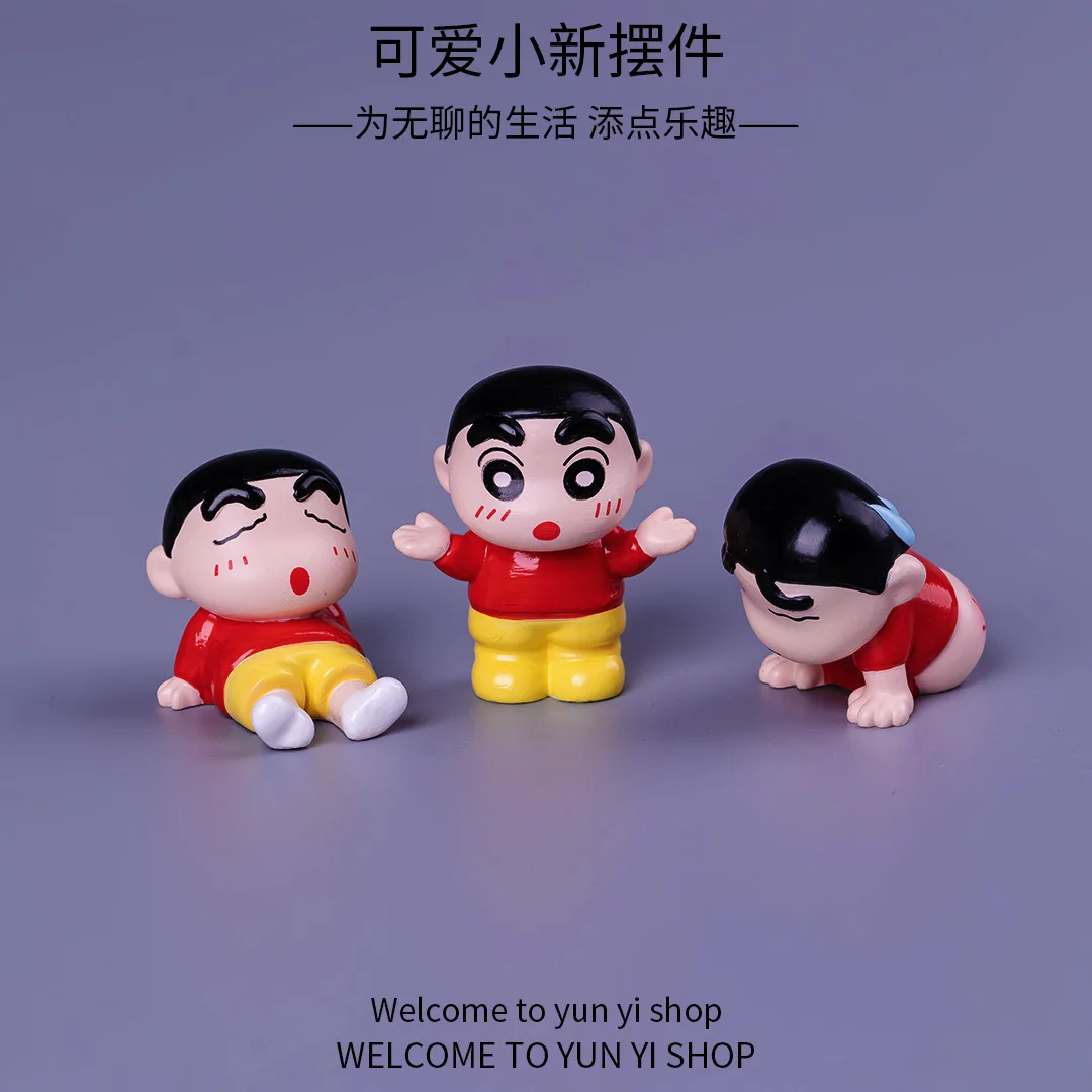 Crayon Shin-chan peripherals micro-landscape ornaments cute Shin-chan dolls diy succulent decoration  car desktop small  desk
