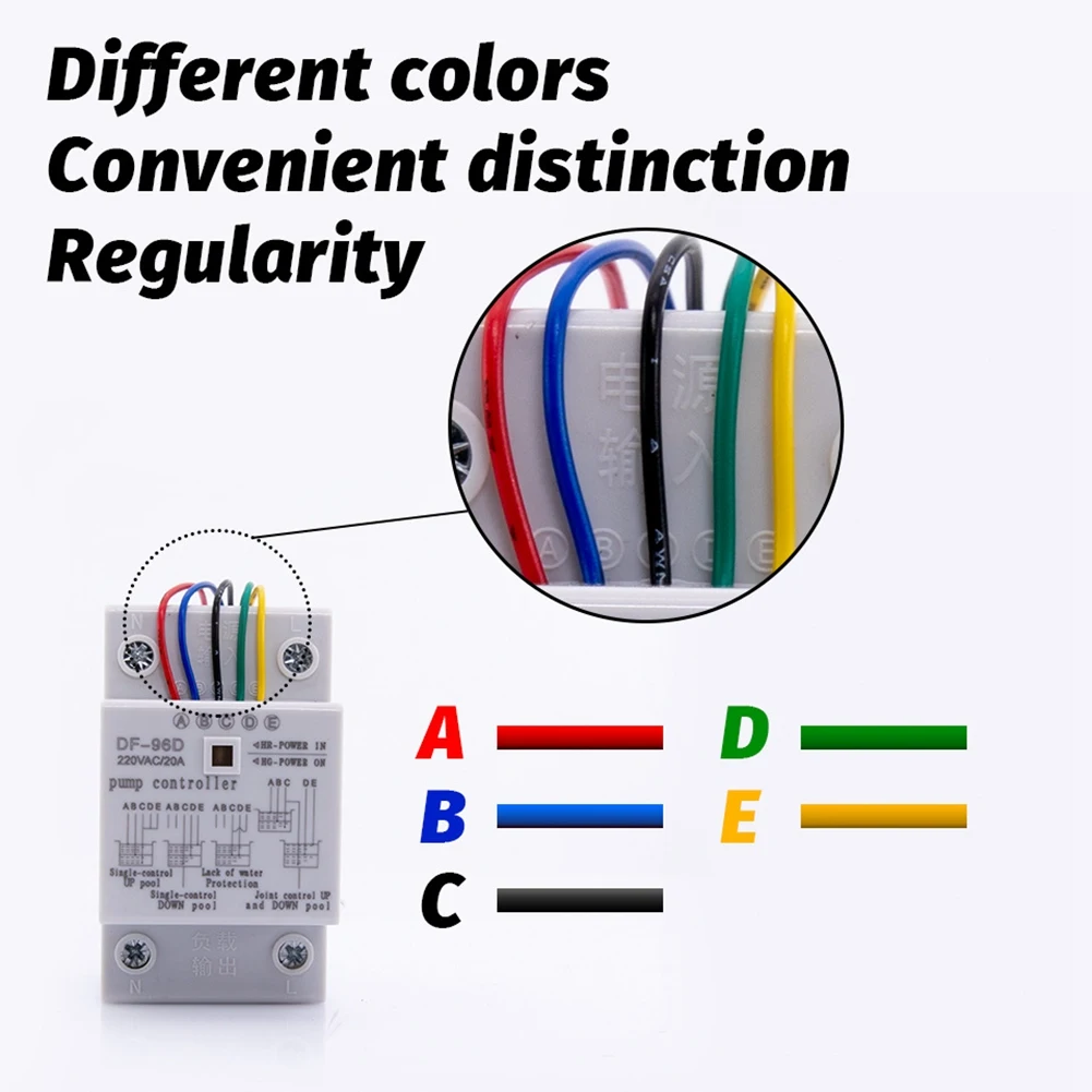 DF-96DK Automatic Water Level Controller Switch 20A 220V Water Tank Liquid Level Detection Sensor Controller 2M Wires