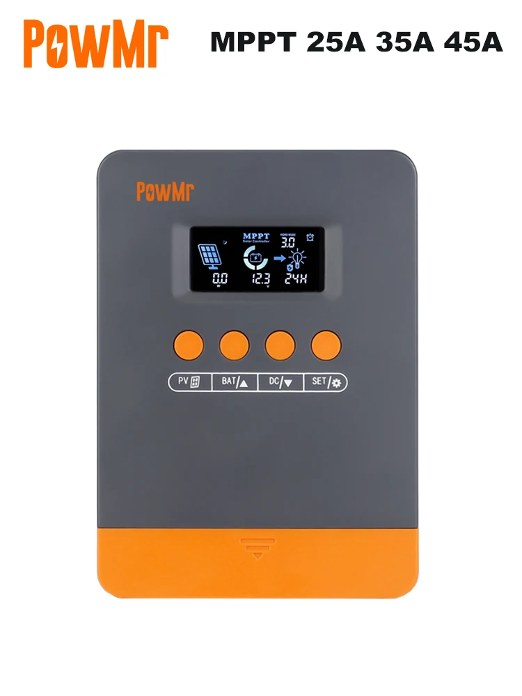 PowMr MPPT 45A 35A 25A Solarladeregler 12V 24V Auto Lifepo4 Batterieladegerät Solarpanel-Regler Max. PV-Eingang 100VDC