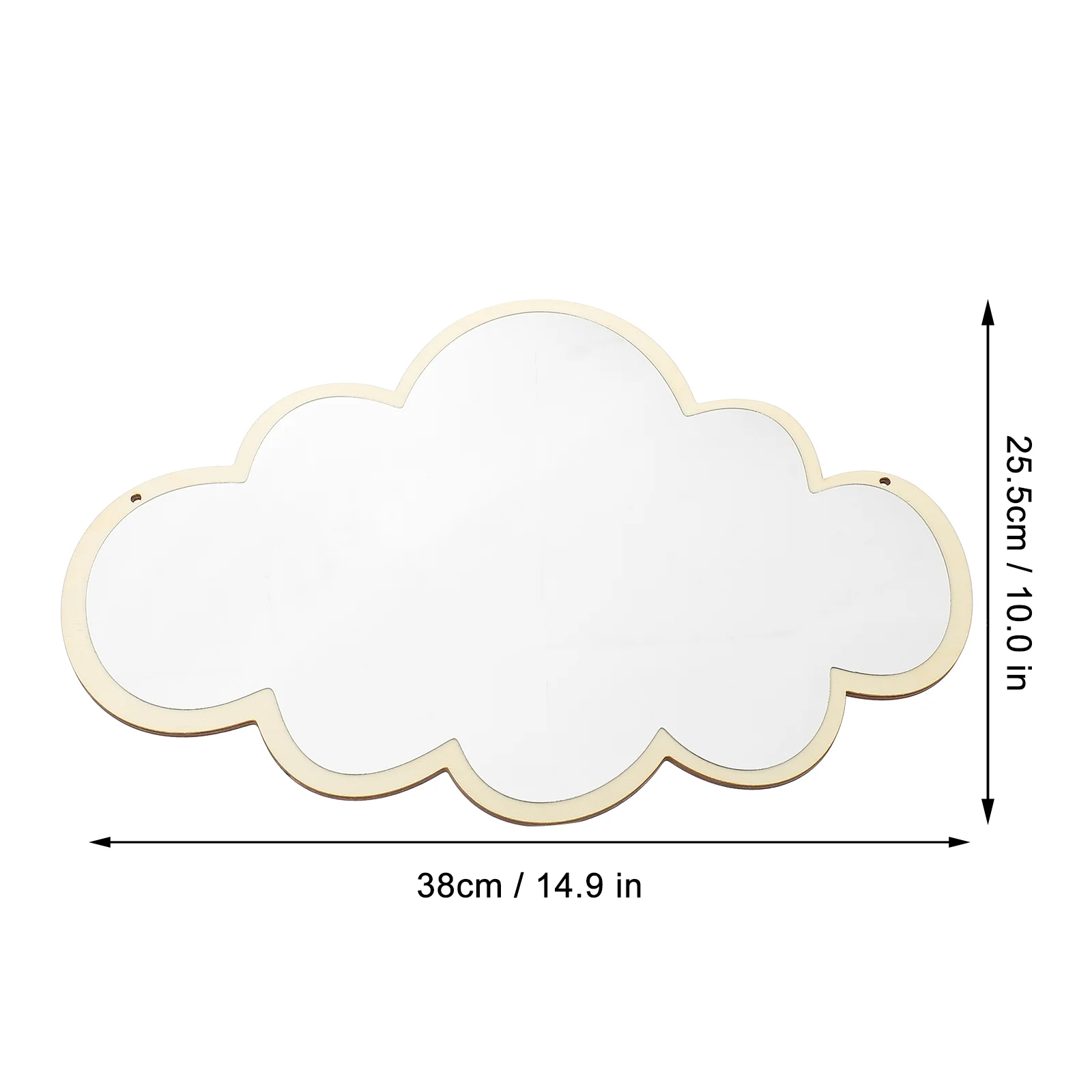 Children's Room Wall Hanging Decorative Mirror Nordic Home Decoration Wavy Cloud Wood Frame Dormitory Vanity Porch