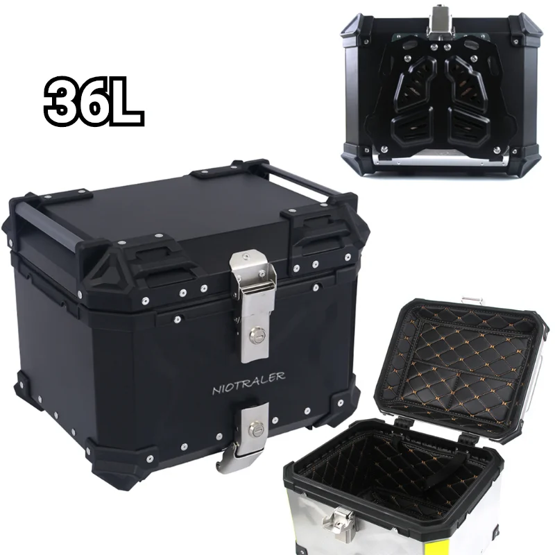 36L Motorcycle Trunk Aluminum Alloy Waterproof Large Motor Tail Box Universal Storage Case Top Rear Travel Luggage BMW R1200GS